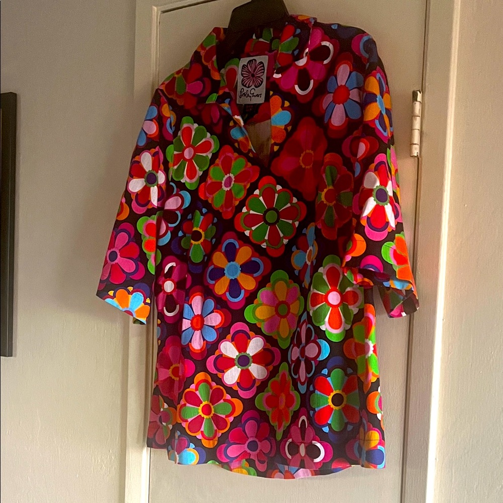 Lesley Evers Colorful Floral Blouse